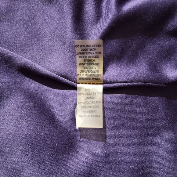 Tahari Royal Purple Sateen Womens Trench Coat Sz s - Picture 7 of 9